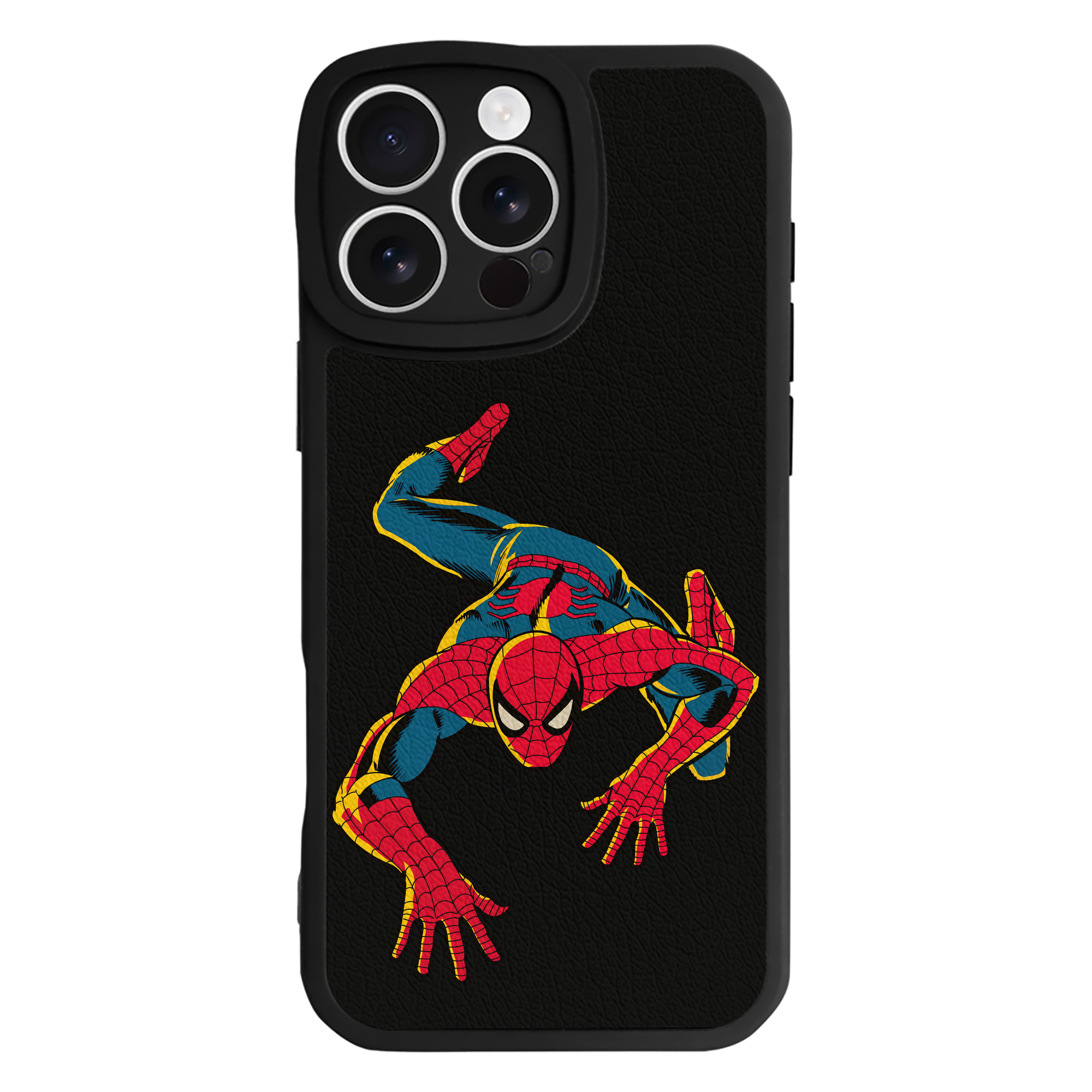 Spider Man スパイダーマン 【iPhone 16シリーズ対応】シリコンスマホケース（レザー調） 材質：シリコン